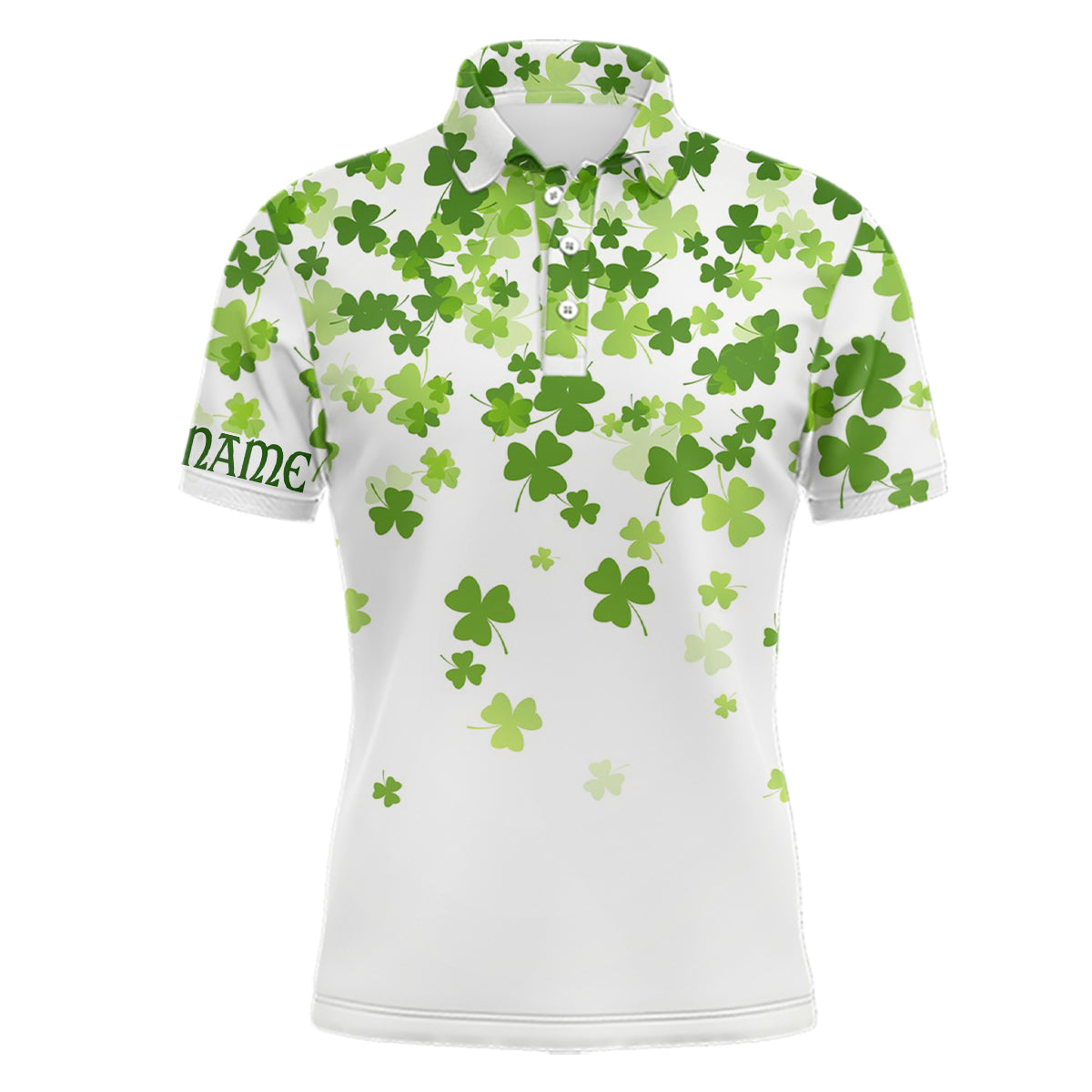 3D Green Clover St Patrick's Day Men's Golf Polo Shirt Personalised Cool Golf Tops for Men Golf Gifts L1017