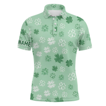 Men's Green Clover St. Patrick's Day Golf Polo Shirt - Custom Golf Shirt for Men - Ideal Golfing Gift L1256