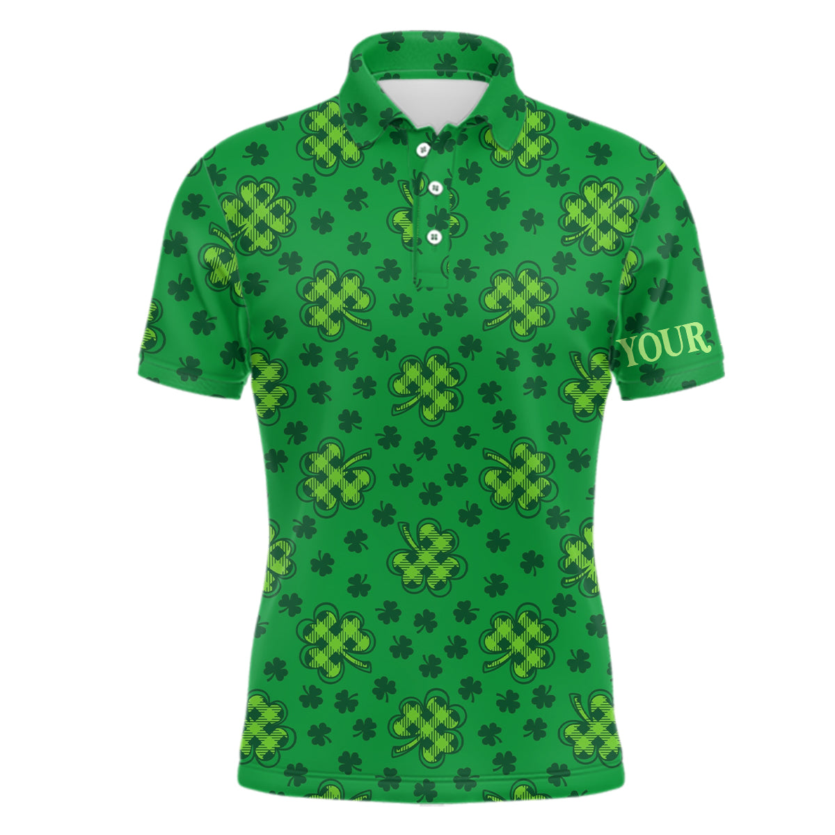 Stylish Men's Golf Polo Shirt with Shamrock Leaves Design - Perfect Golfing Gift for St. Patrick's Day L1261