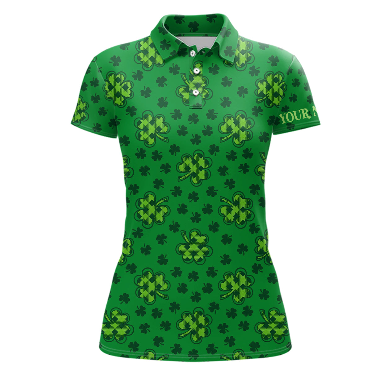 Stylish Clover Golf Polo Shirt with Shamrock Leaves Design for Women - Perfect Golfing Gift L1261