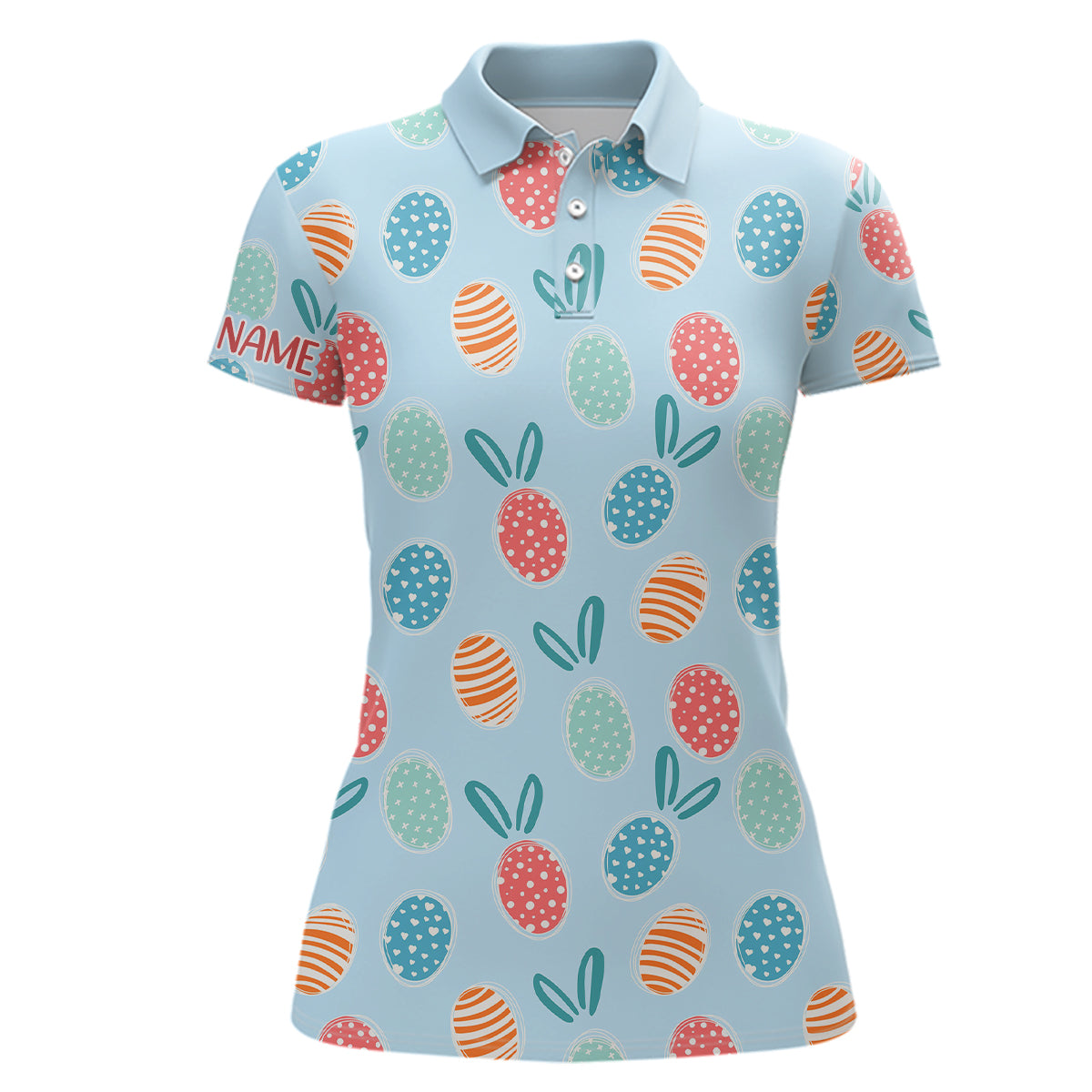 Vibrant Easter Eggs Women's Golf Polo Shirt | Custom Easter Golf Top for Women | Golf Gifts | Funny Design L1338