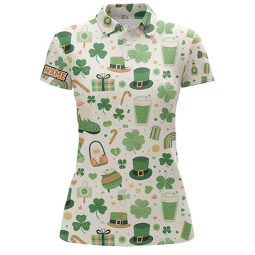 St. Patrick's Day Women's Seamless Golf Polo Shirt - Custom Green Golf Shirt for Women - Golf Gifts L1313