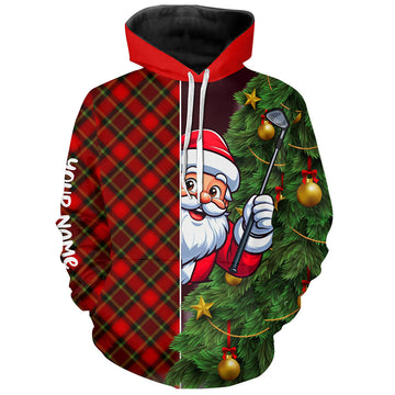 Funny Christmas Santa Argyle Pattern Golf Hoodie - Custom Golfing Gift for Men and Women - Best Holiday Golf Apparel T3040